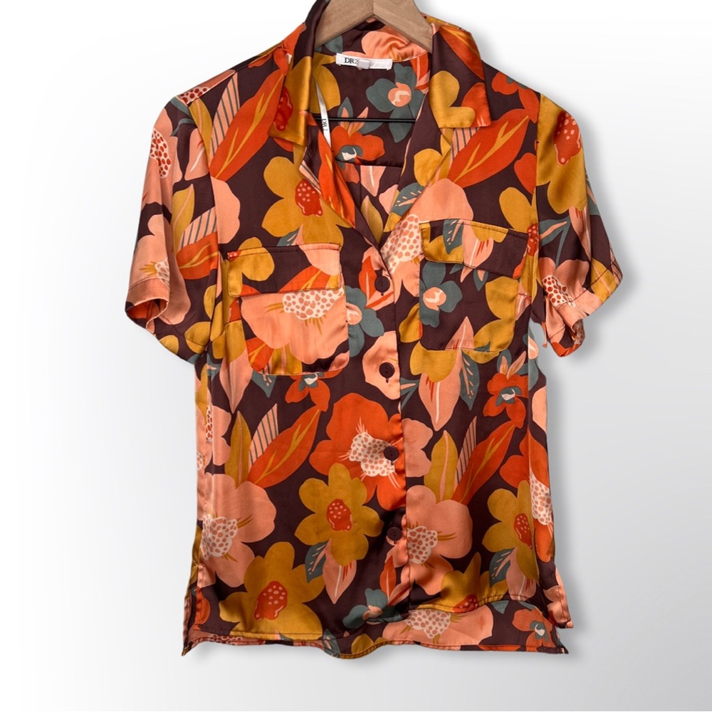 Floral button down blouse